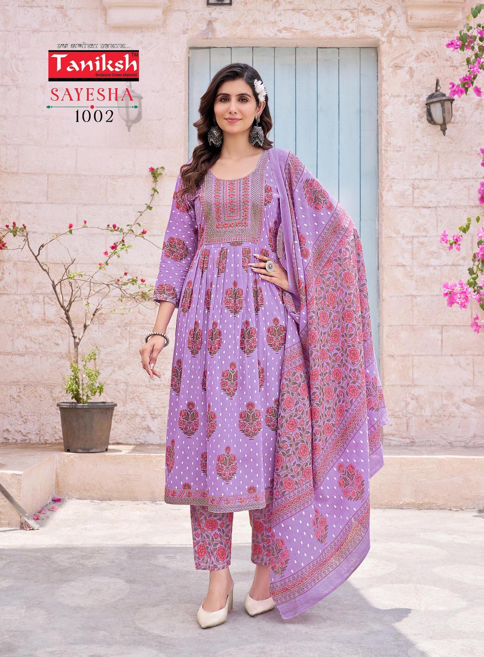 Sayesha Vol 1 By Taniksh Cambric Cotton Kurti With Bottom Dupatta Wholesale Market In Surat